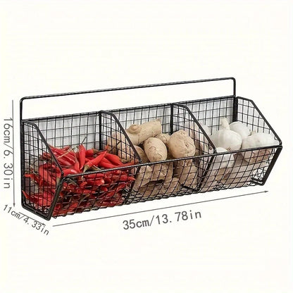 Space-Saving 3-Tier Kitchen Shelf Rack - Black