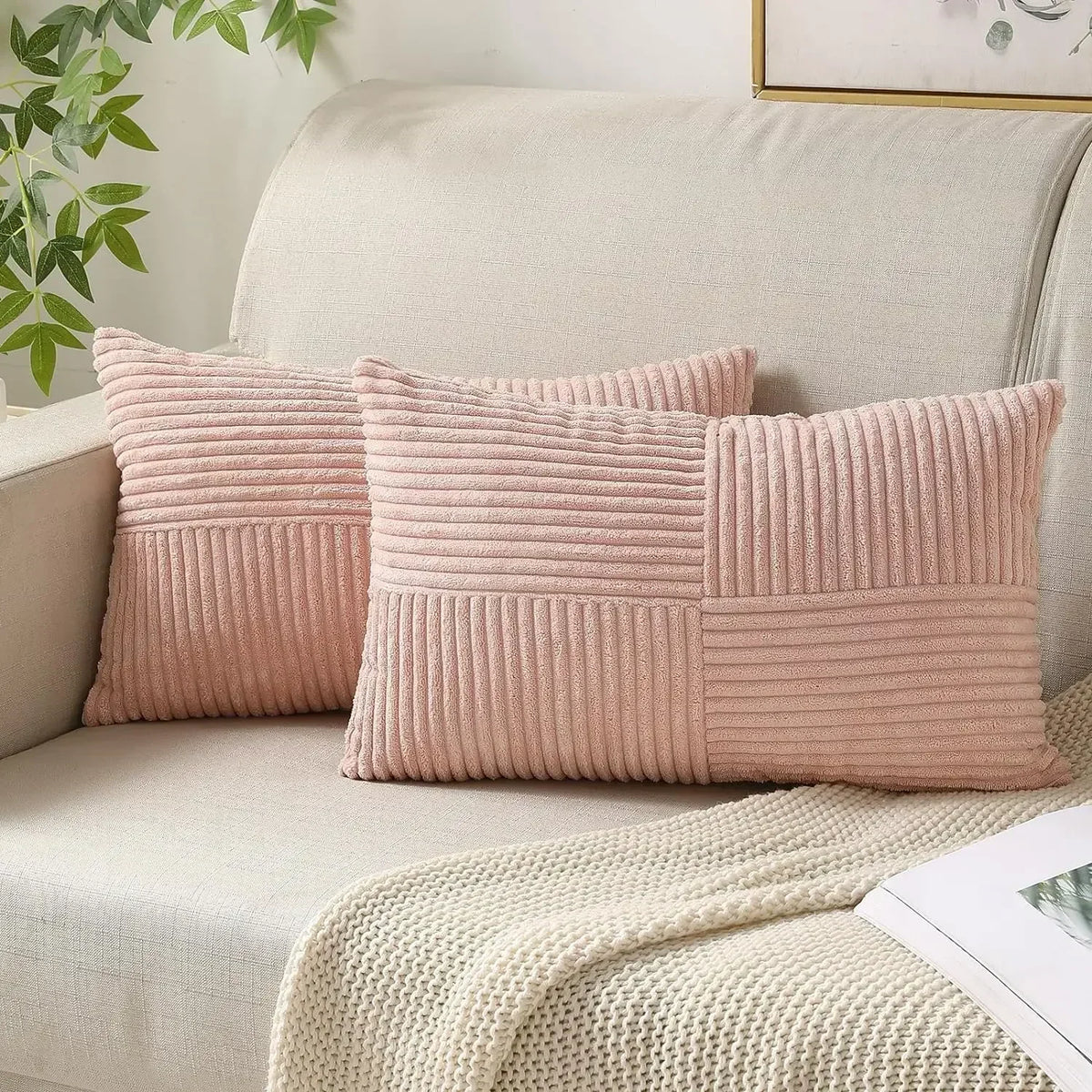 Soft Striped Velvet Cushion Covers - Yeezlab