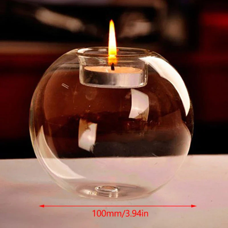 Clear Glass Tea Light Candle Holder Round - Yeezlab