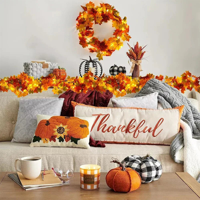 Fall Artificial Maple Leaf Home Decor Garland