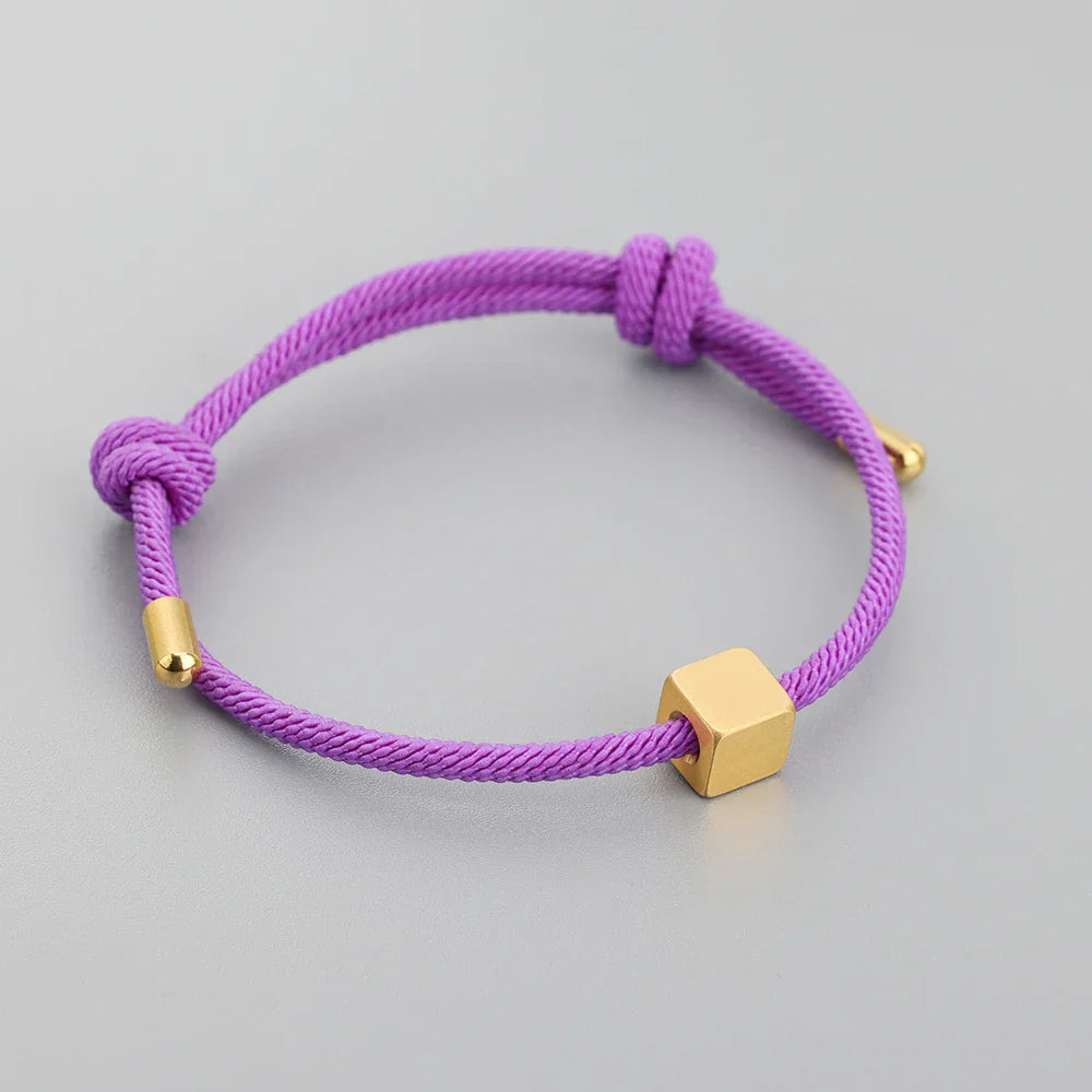 Personalized His Hers Adjustable Monogram Bracelets