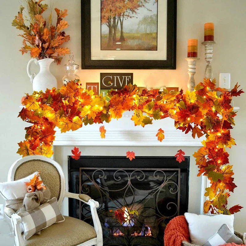 Fall Artificial Maple Leaf Home Decor Garland