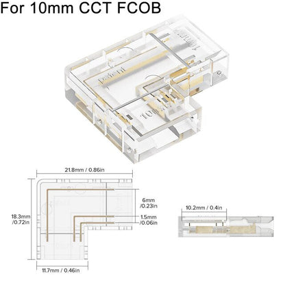 Clear L Shape LED Strip Light Connector