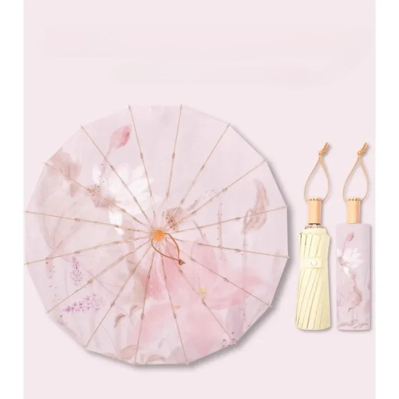 Natural Bamboo Artistic Walking Umbrella