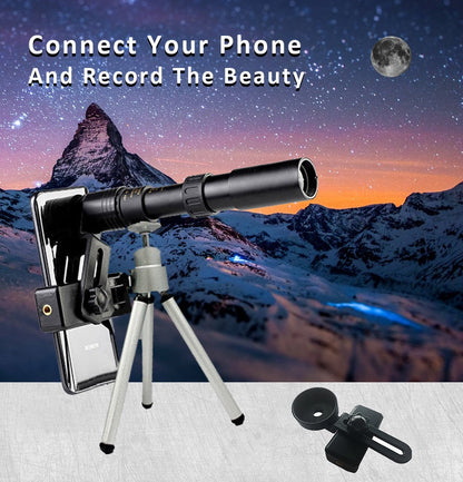 Universal Phone Telescope with 10-300X Zoom Lens