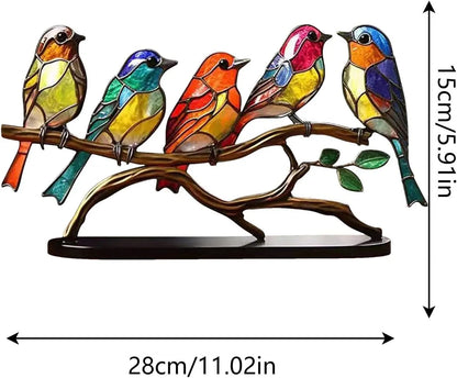 Vibrant Bird Perch Home Decor Figurine