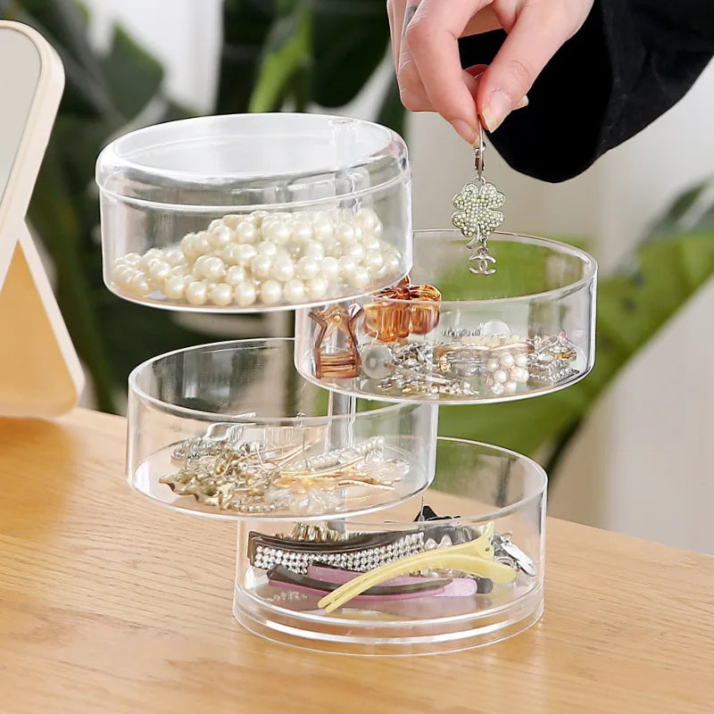Clear Rotating Jewelry Organizer Box