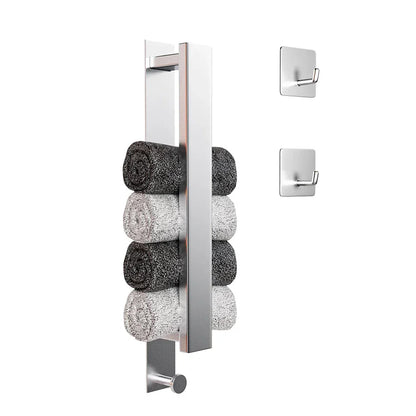 Stylish Wall Mounted Towel Holder in Silver and Black