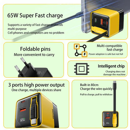 Fast Quick 6 Port USB-C Charger Block