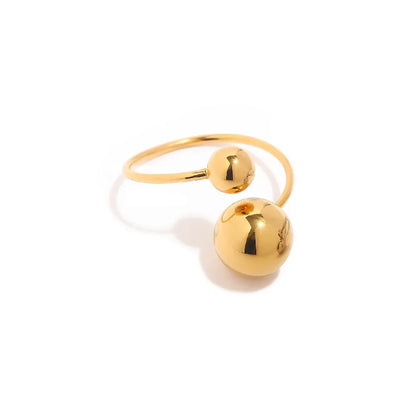 Luxury Gold Double Ball Statement Ring - Yeezlab