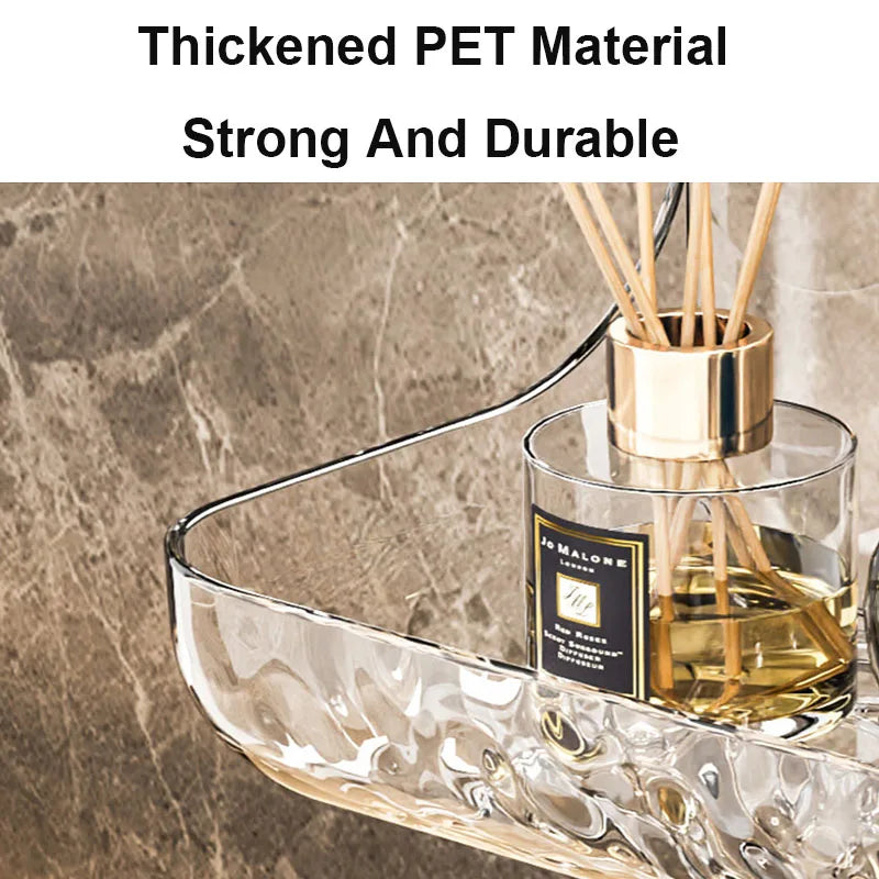 Stick On Clear Wall Shelf for Bathroom and Kitchen