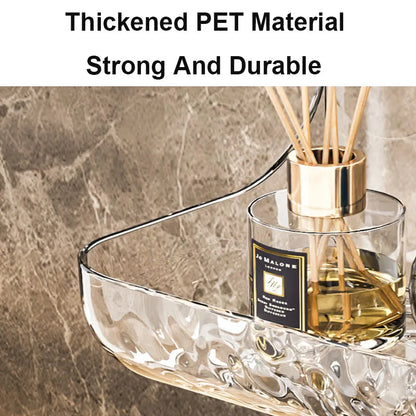 Stick On Clear Wall Shelf for Bathroom and Kitchen