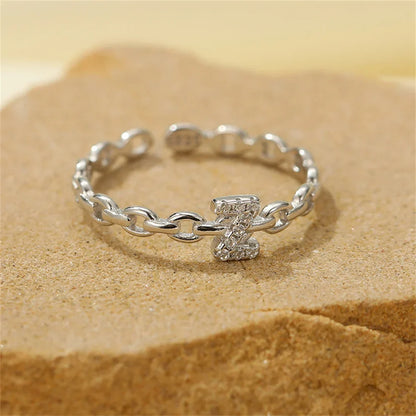 Delicate Diamond Initial Letter Ring