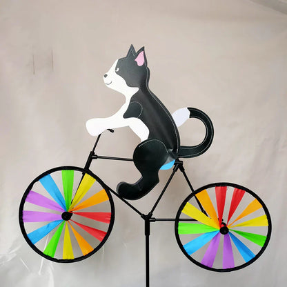 Colorful Cat Bike Garden Statue