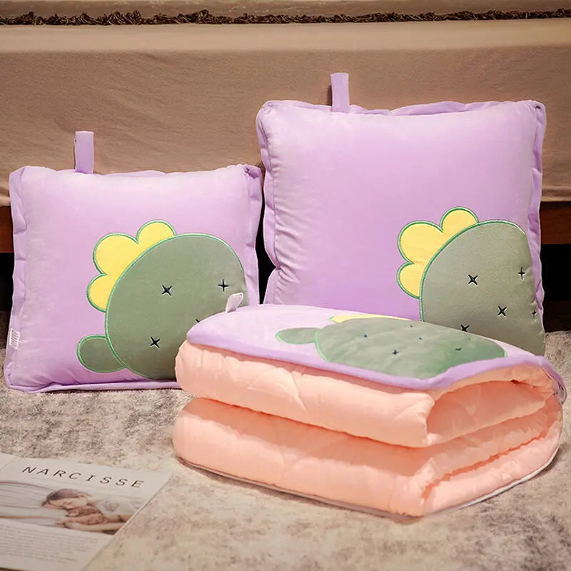 Fun Cartoon Toast Travel Blanket Pillow