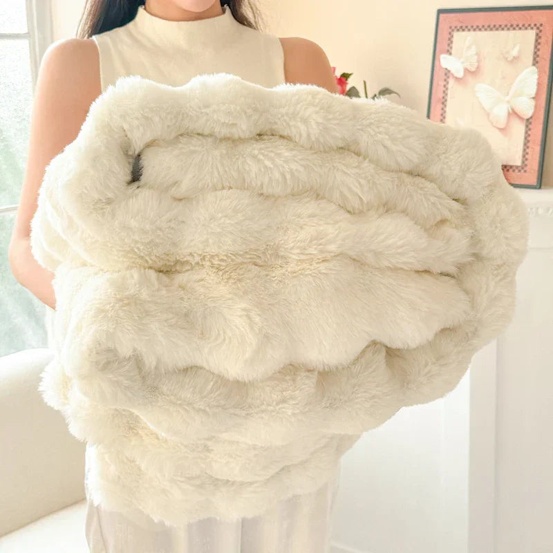 Ultra Soft Double Layer Faux Fur Throw Blanket