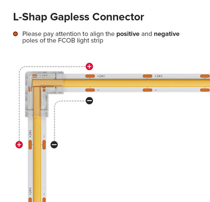 Clear L Shape LED Strip Light Connector
