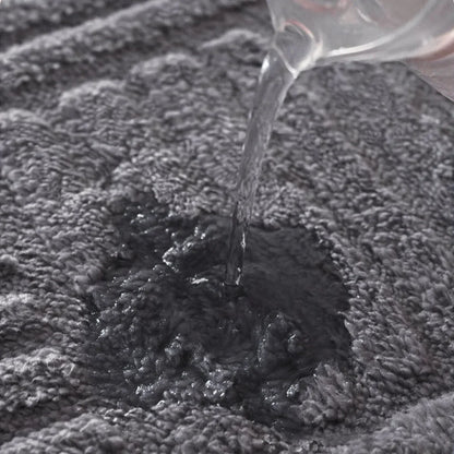 Plush Striped Bathroom Mat with Grip and Quick Dry Technology