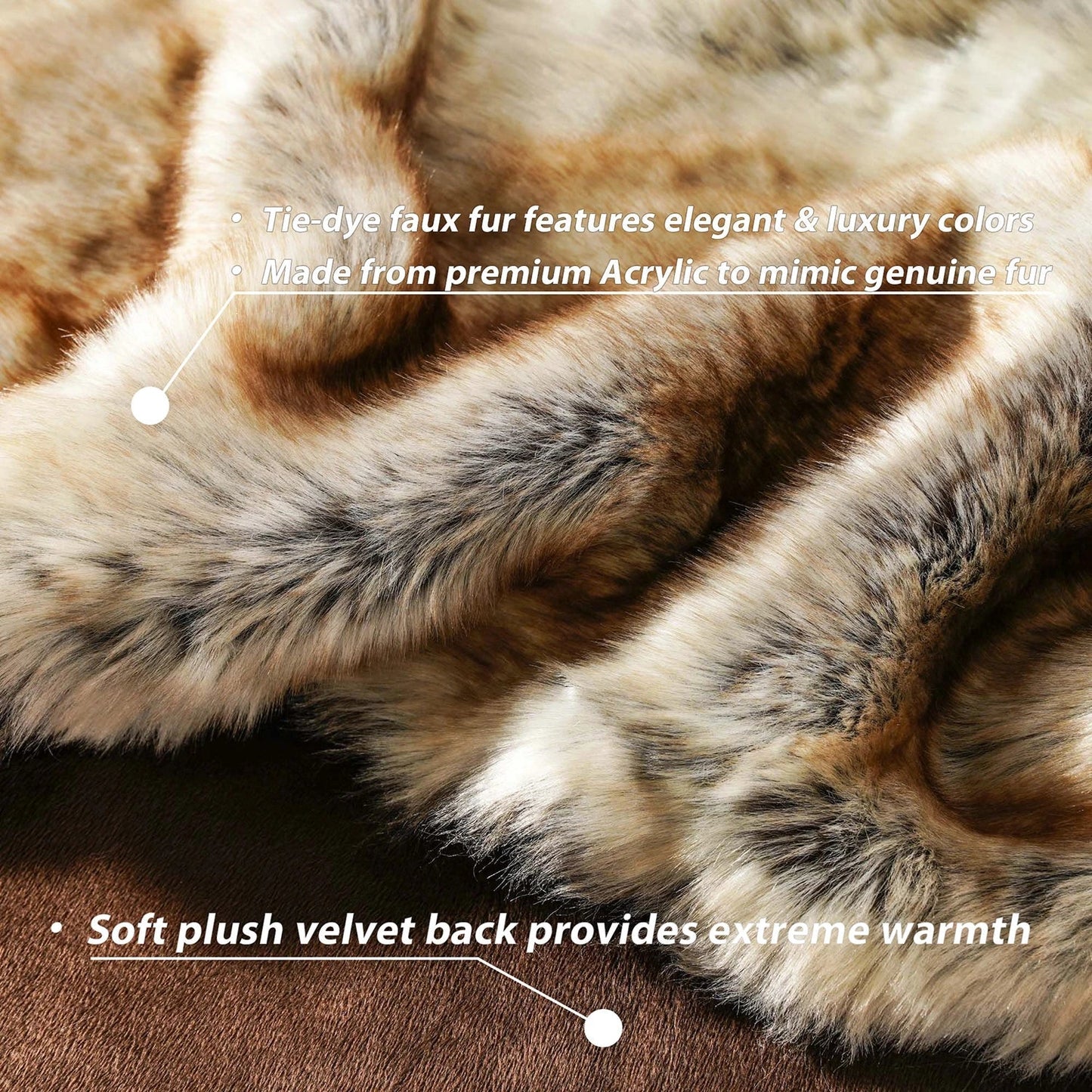 Plush Faux Fur Throw Blanket Soft Warm Home Decor