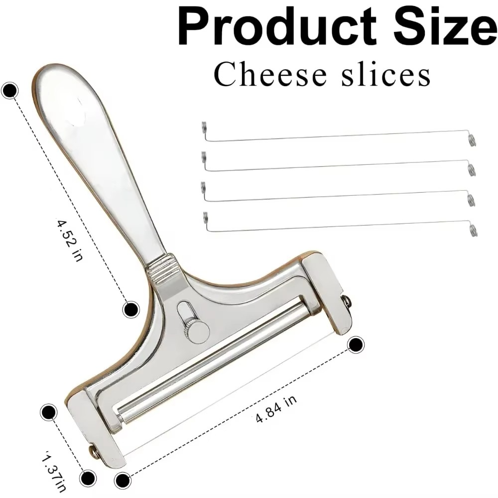 Yeezlab | Deluxe Metal Cheese Cutter with Adjustable Slice Thickness