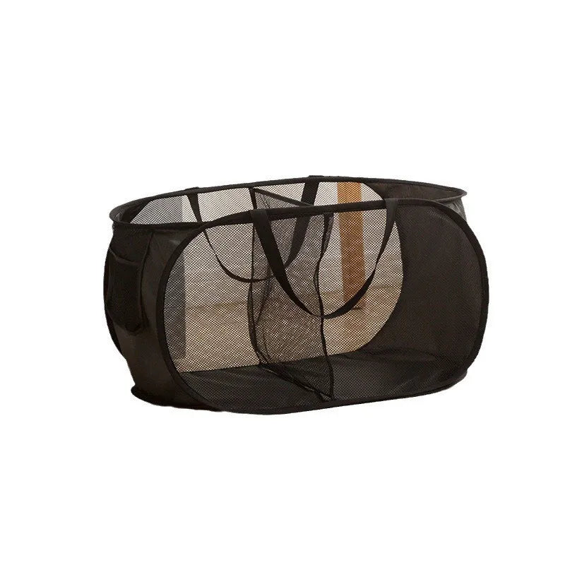 Collapsible Laundry Hamper with Pocket and Sturdy Frame