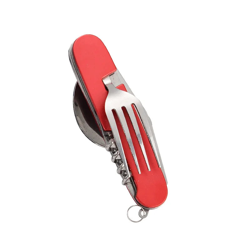 Portable 4-in-1 Stainless Steel Travel Utensils