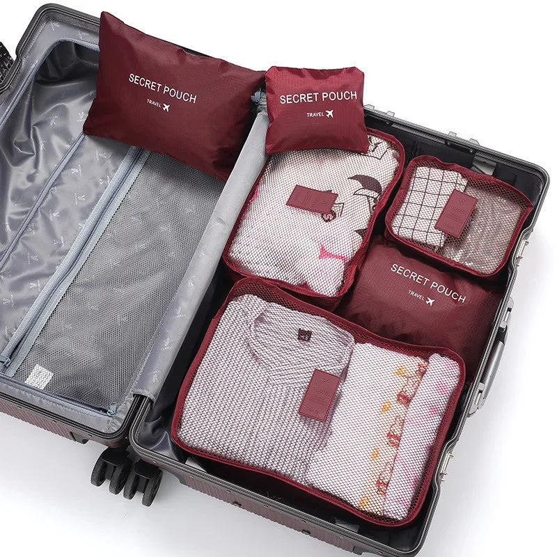 Travel Packing Cube Set 6pc Waterproof Luggage Organizer