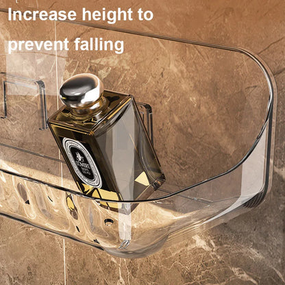 Stick On Clear Wall Shelf for Bathroom and Kitchen
