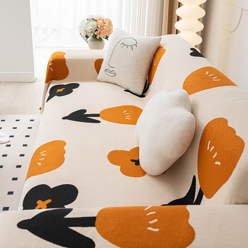 Stylish Floral Slip Resistant Couch Cover