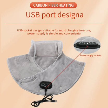 Cozy Heated Massage Pillow with USB Vibration Therapy