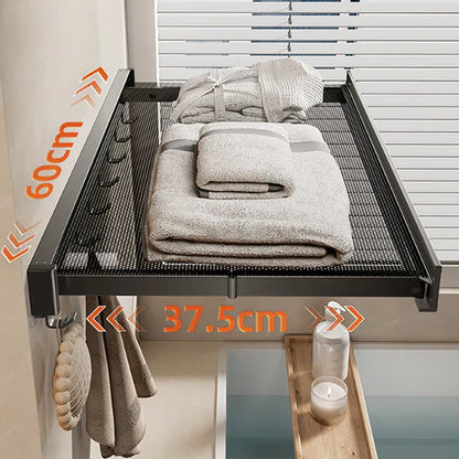 Space Saving Compact Towel Storage Rack Organizer