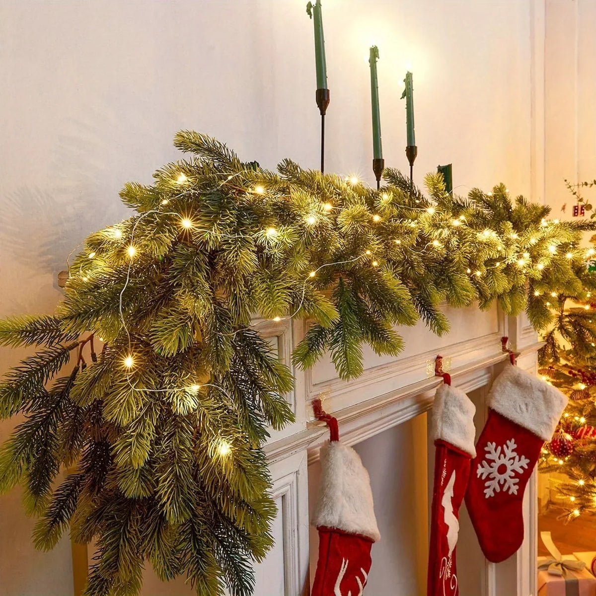 Premium Pine LED Christmas Garland