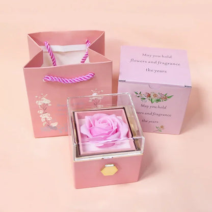 Luxury Rose Rotating Jewelry Storage Box