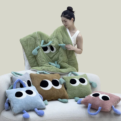 Cozy Fun Plush Travel Blanket Pillow