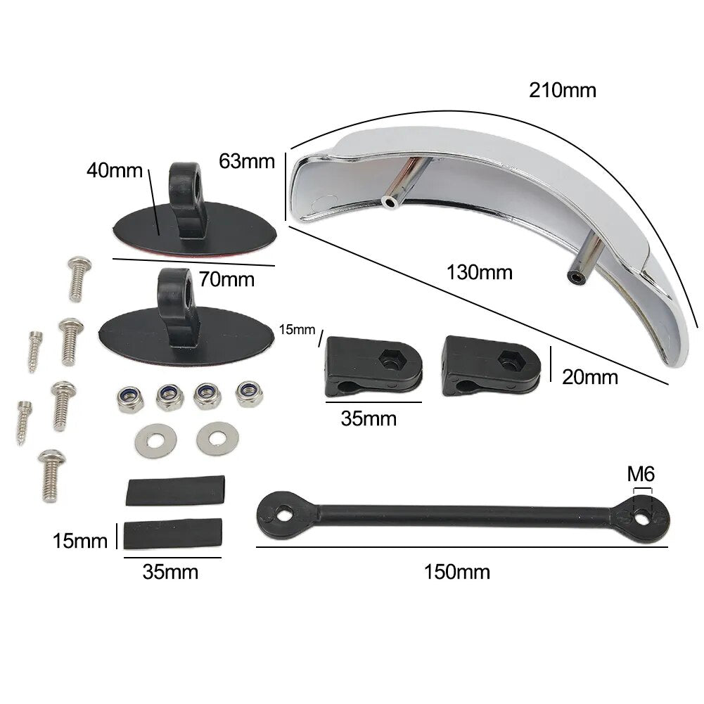 Wide Angle Blind Spot Mirror for Motorcycles