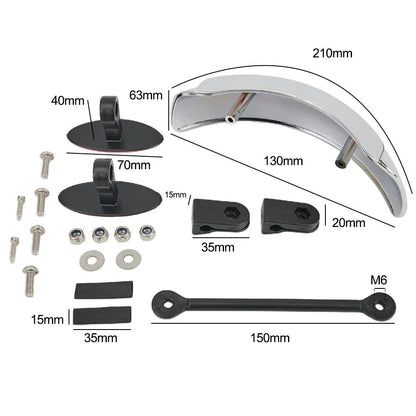 Wide Angle Blind Spot Mirror for Motorcycles