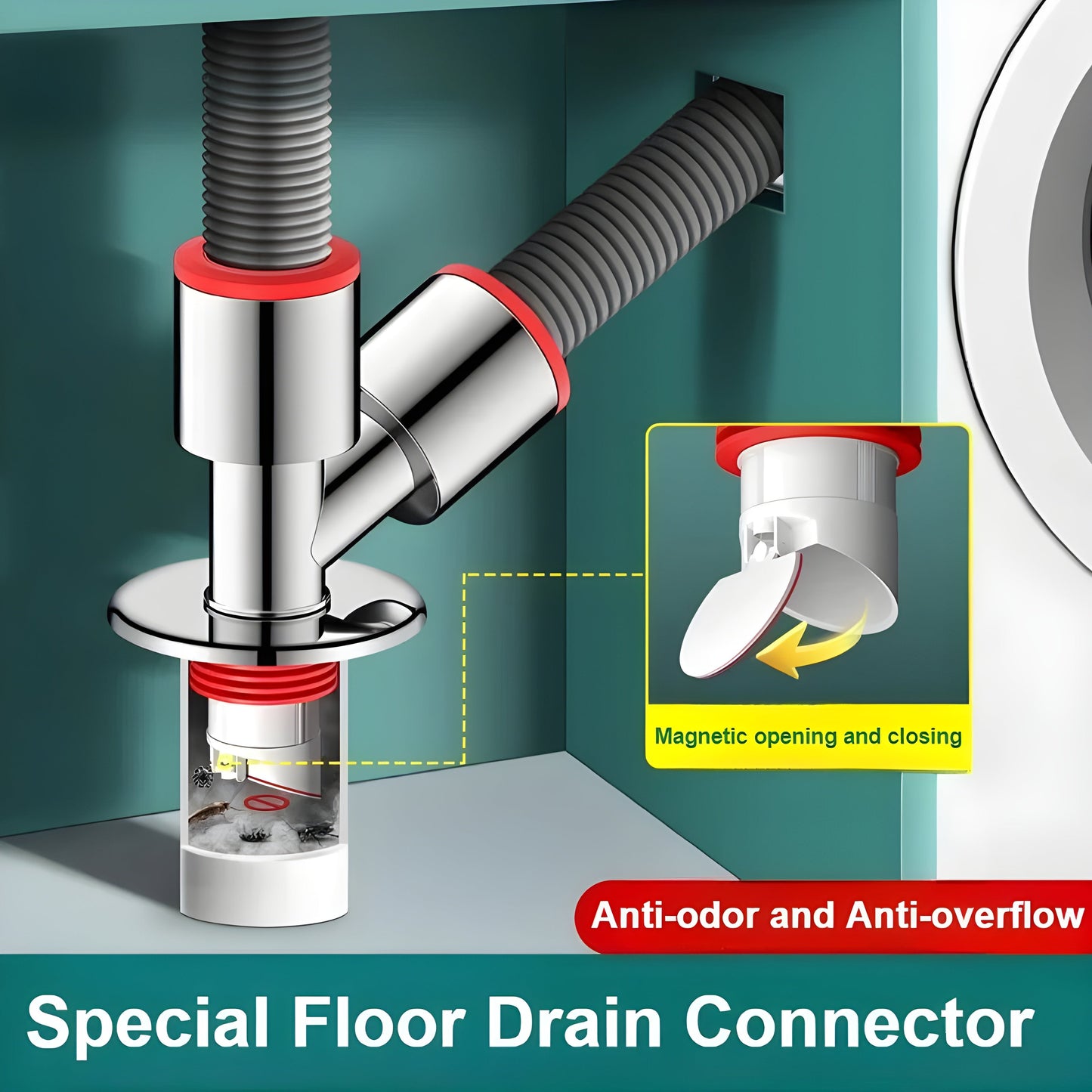 FreshGuard Odor-Free Washer Drain Hose Connector