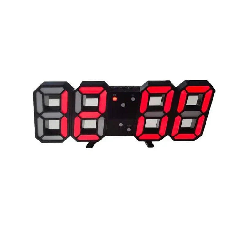 Modern 3D LED Digital Wall Clock with Dimmable Light
