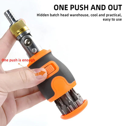 Compact 8-in-1 Multi Tool Ratchet Screwdriver Set