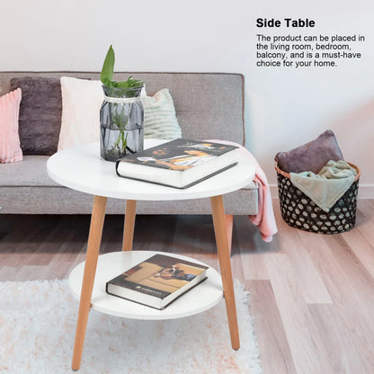 Compact 2 Tier End Table with Storage for Living Room