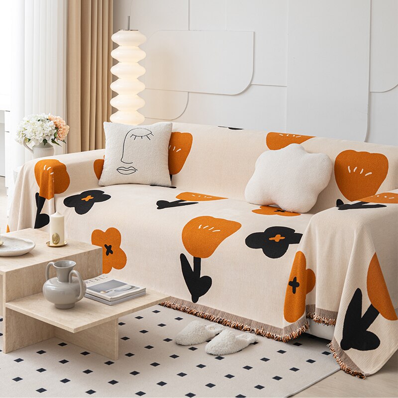 Stylish Floral Slip Resistant Couch Cover