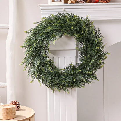 Artificial Cedar Wreath Evergreen Home Decor 30cm