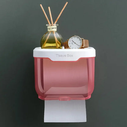 Stylish Wall Mount Toilet Paper Holder with Storage