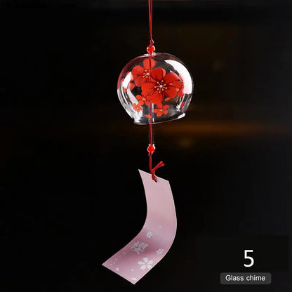 Delicate Japanese Glass Wind Chime Pendant