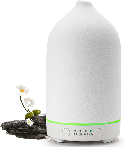 Ceramic Essential Oil Diffuser with 7 Color LEDs