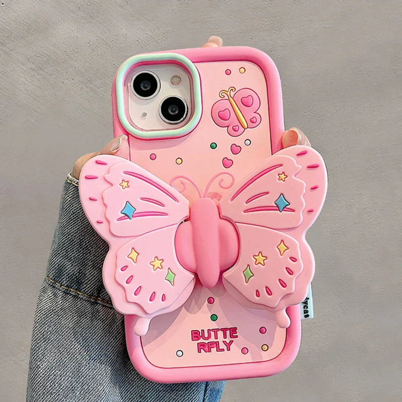 Trendy 3D Butterfly Protective iPhone Cover - Yeezlab