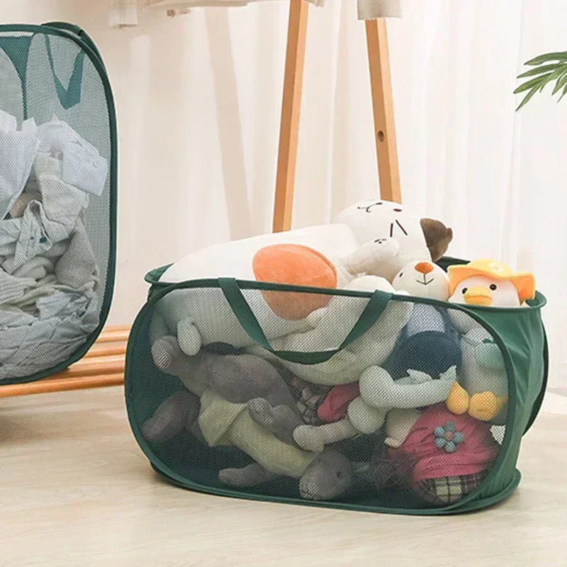 Collapsible Laundry Hamper with Pocket and Sturdy Frame