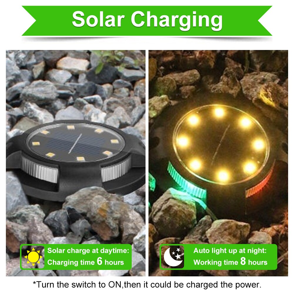 Green Solar Powered Garden Lamp