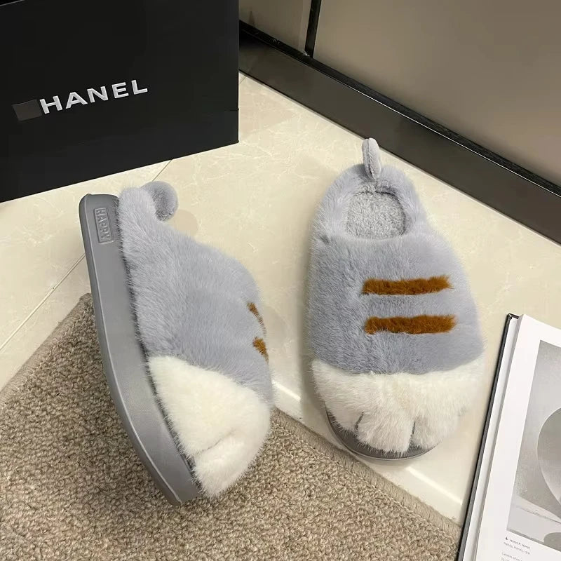 Cozy Cat Paw Slippers for Women