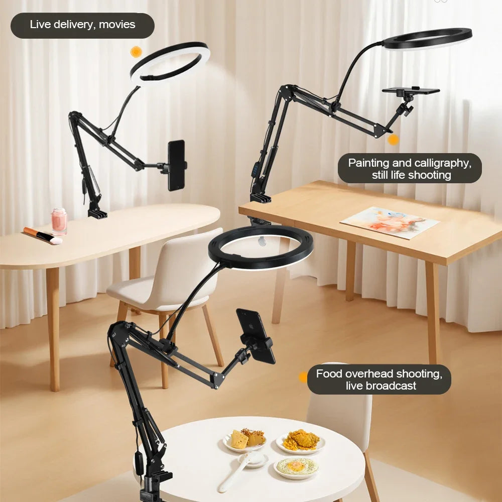 Portable LED Ring Light with Phone Mount
